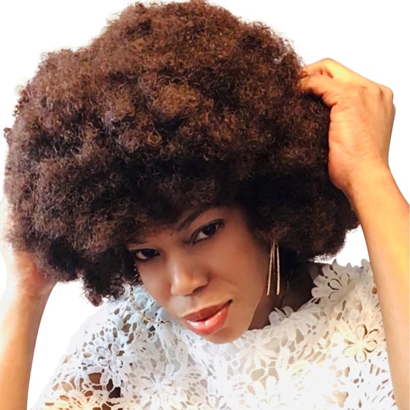 Beautiful Highlighted Hair Kinky Curly Wig Two Color To Choose From - Picture 9 of 13